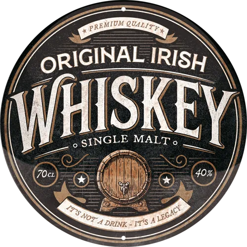 nostalgic-art-original-irish-whiskey-tonda-targa-in-lamiera-d-acciaio-tonda-35-c image 1