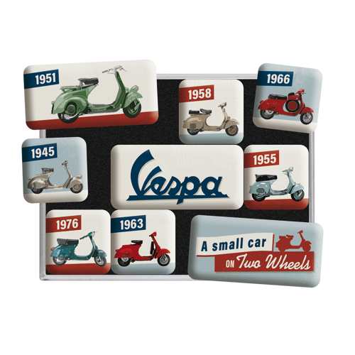 nostalgic-art-vespa-model-chart-set-magneti-9-pezzi-con-box-7x9-cm image 2
