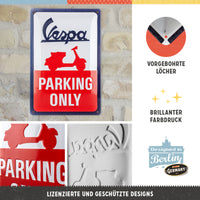 nostalgic-art-vespa-parking-only-targa-in-metallo-20x30-cm image 2