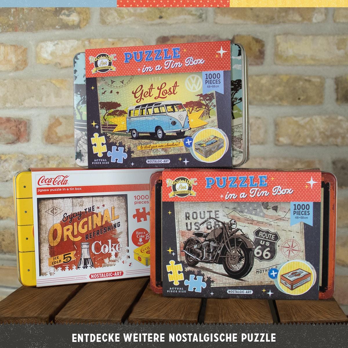 nostalgic-art-route-66-bike-map-h-d-1-puzzle-1000-pezzi-in-scatola-di-latta-con- image 5