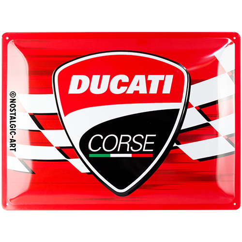 nostalgic-art-ducati-corse-logo-racing-flag-targa-metallo-30x40-cm image 2