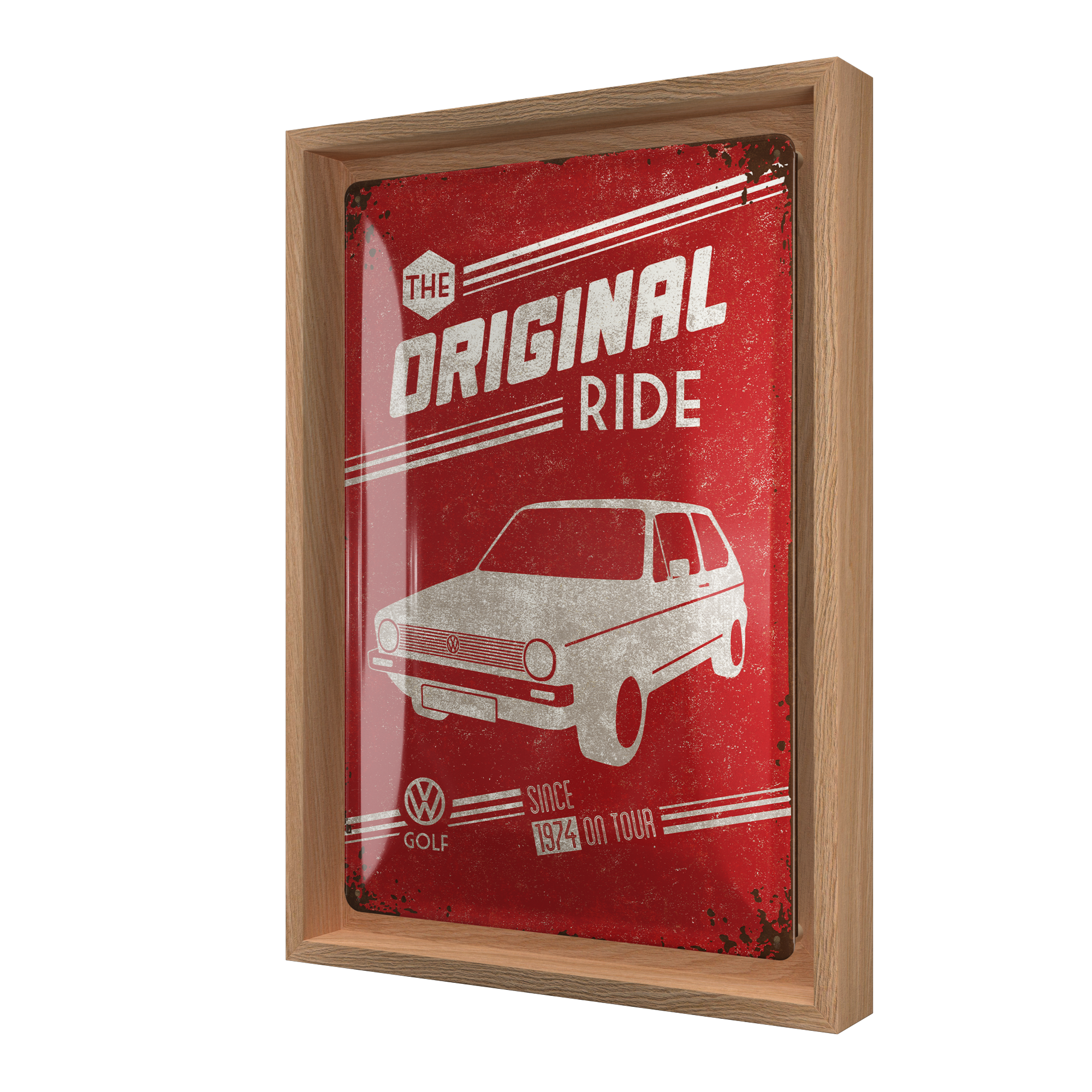 nostalgic-art-vw-golf-the-original-ride-n-frame-m-edition-24x33-5-cm image 1