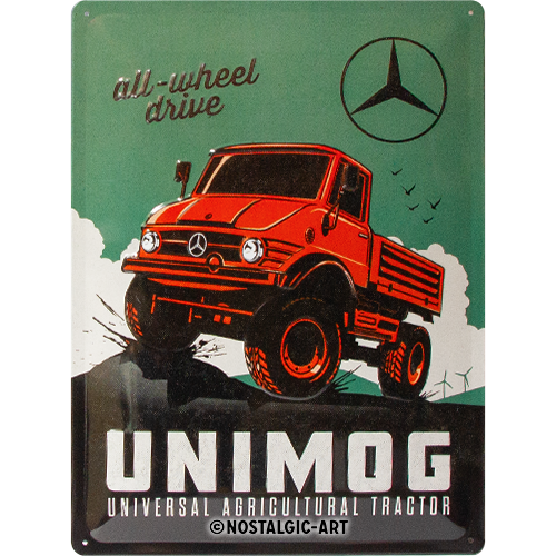 nostalgic-art-daimler-truck-unimog-targa-in-metallo-30x40-cm-2 image 2