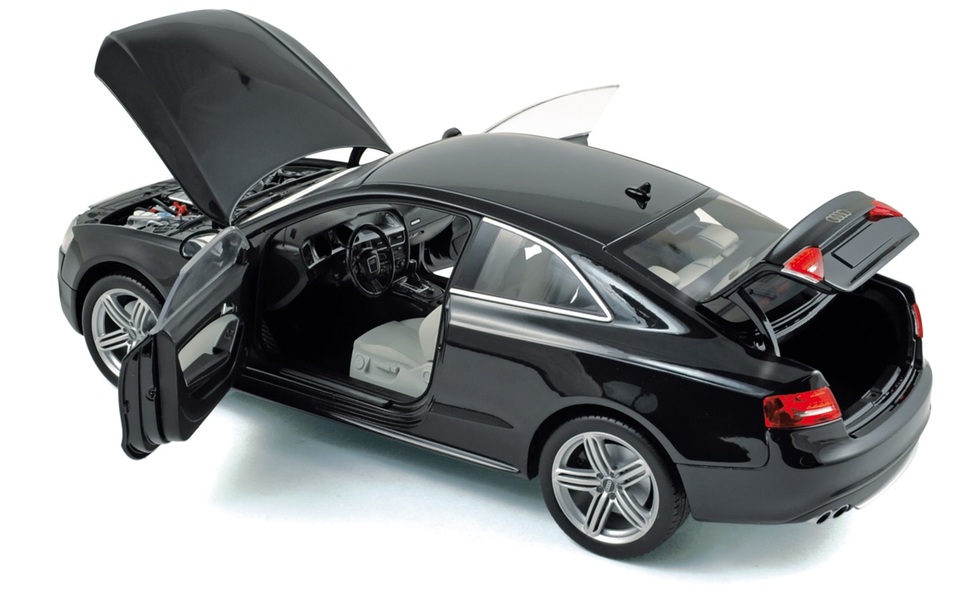 norev-audi-s5-coup-2009-phantom-black-modellino-auto-1-18 image 1