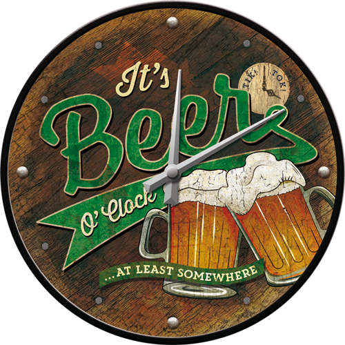 nostalgic-art-beer-o-clock-orologio-da-parete-a-timbro-grande-31-cm image 1