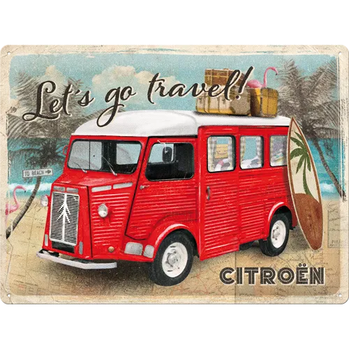 nostalgic-art-citro-n-type-h-let-s-go-travel-targa-in-metallo-30x40-cm image 1