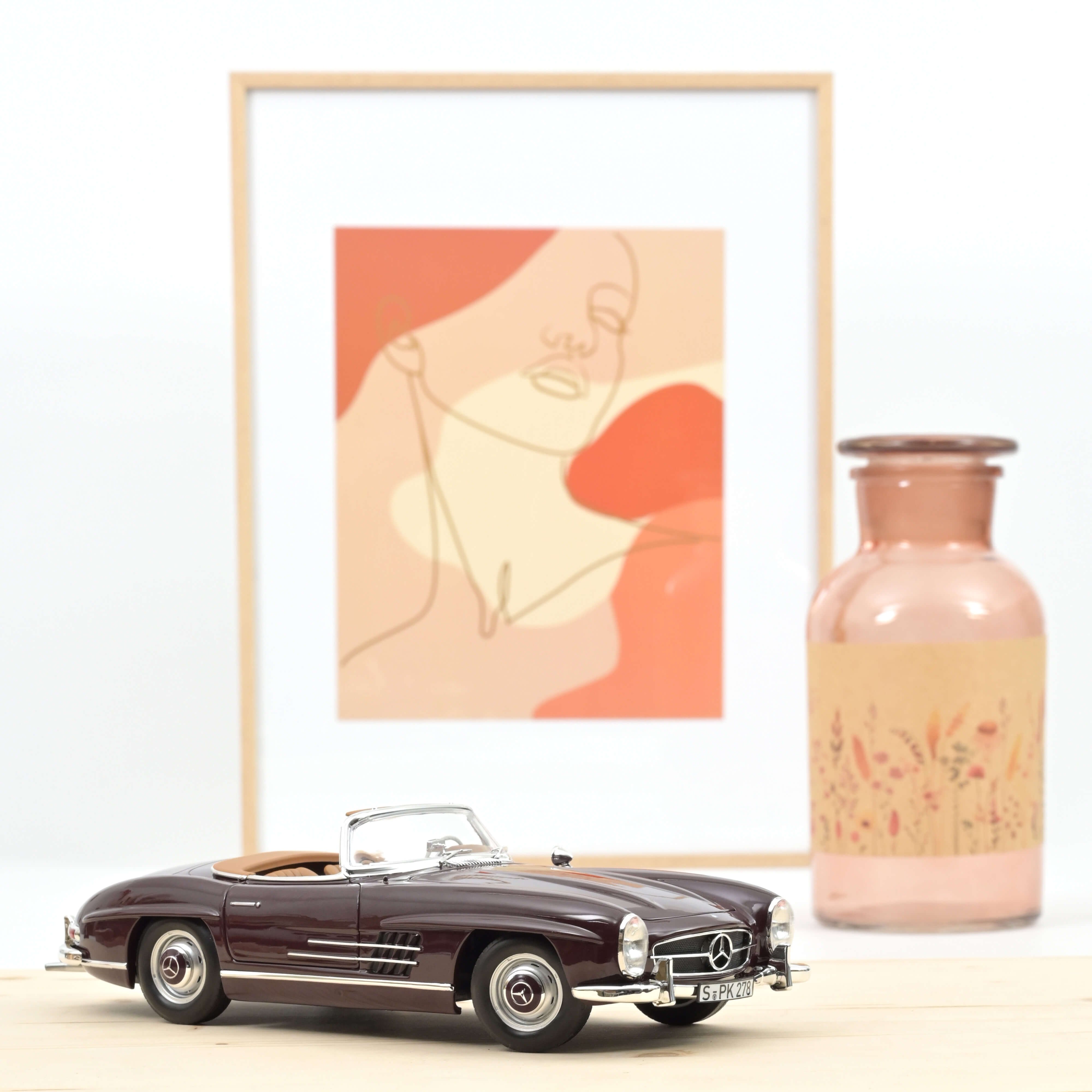 norev-mercedes-benz-300-sl-roadster-1957-rosso-1-18-modellino-classico-cabrio image 1