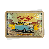 nostalgic-art-vw-bulli-let-s-get-lost-cartolina-in-metallo-10x14-cm image 2