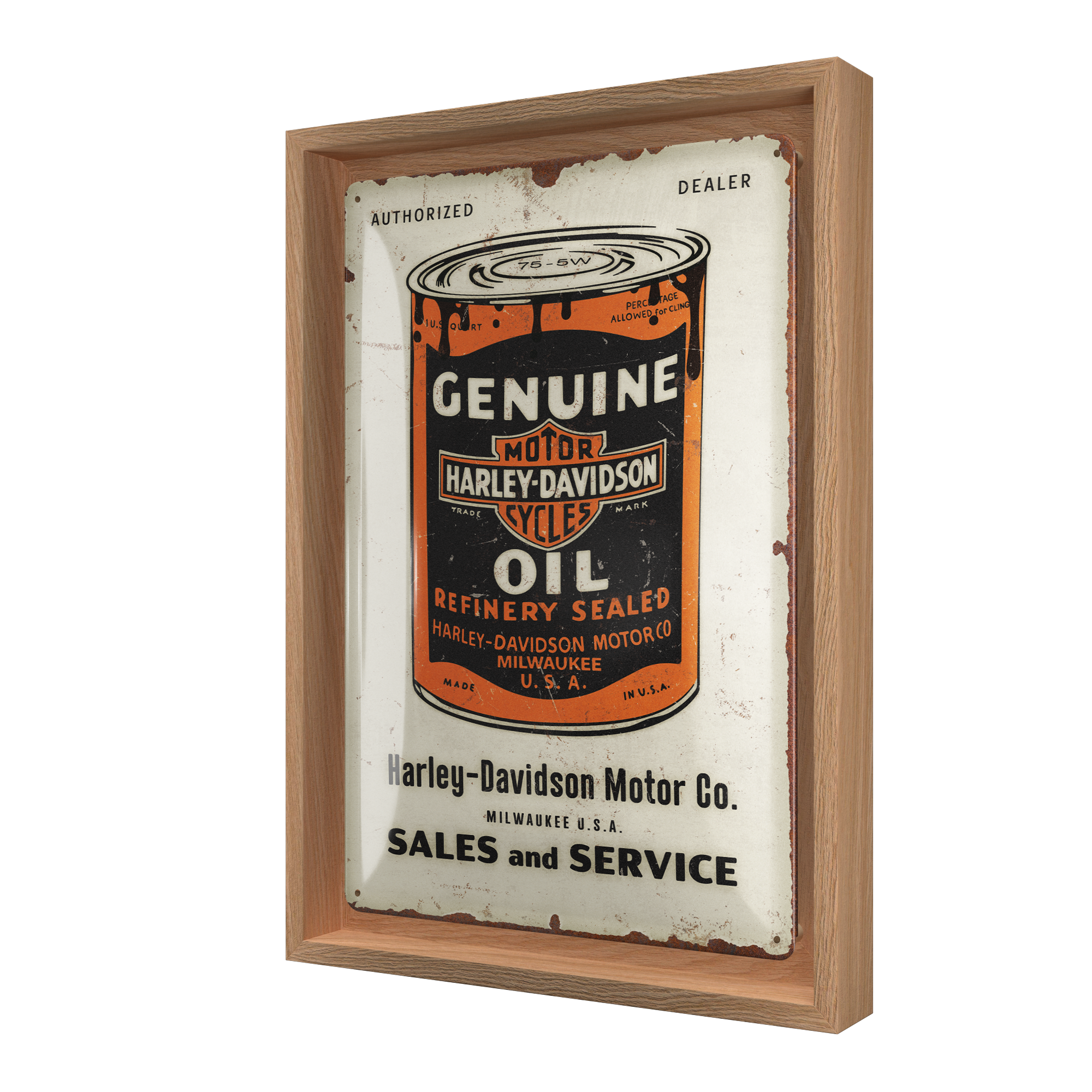 nostalgic-art-harley-davidson-genuine-oil-can-n-frame-m-edition-con-cornice-in-l image 1