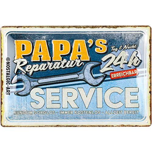 nostalgic-art-papa-s-service-targa-in-metallo-20x30-cm image 1