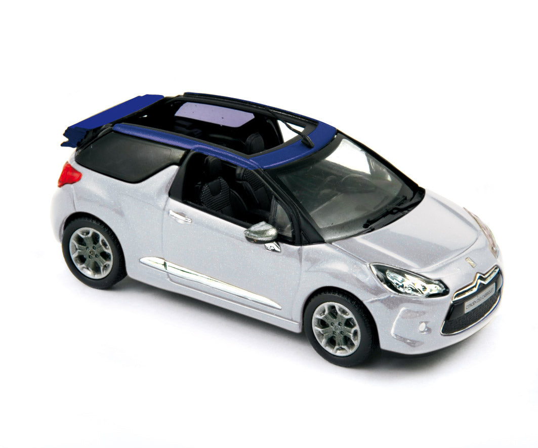 norev-citro-n-ds3-cabrio-2013-grigio-alluminio-e-blu-infini-modellino-auto-1-43 image 1