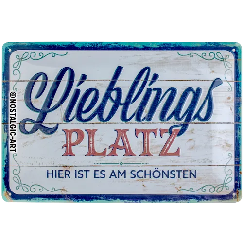 nostalgic-art-lieblingsplatz-targa-in-metallo-20x30-cm image 1