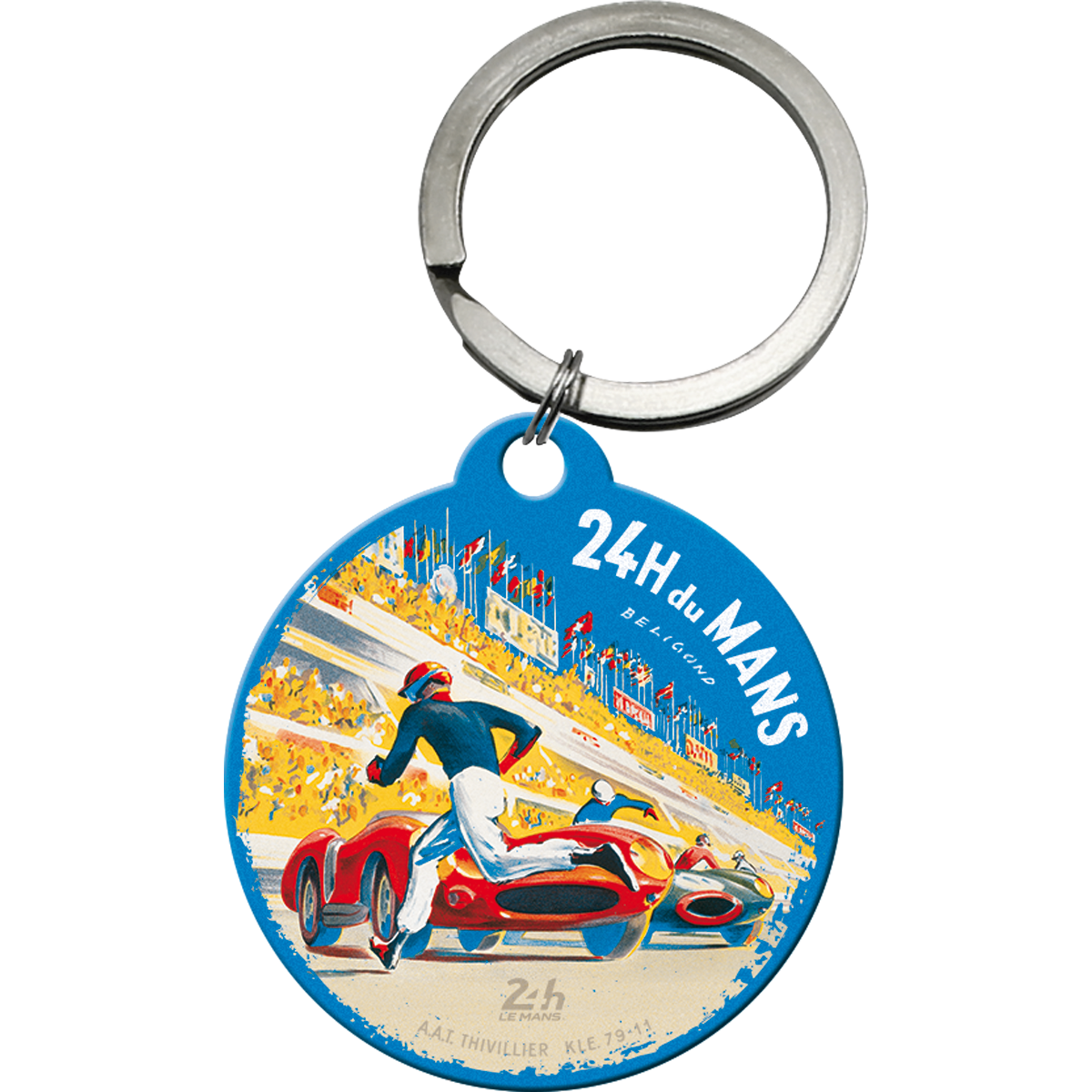 nostalgic-art-24h-le-mans-racing-poster-blue-portachiavi-4-cm image 1