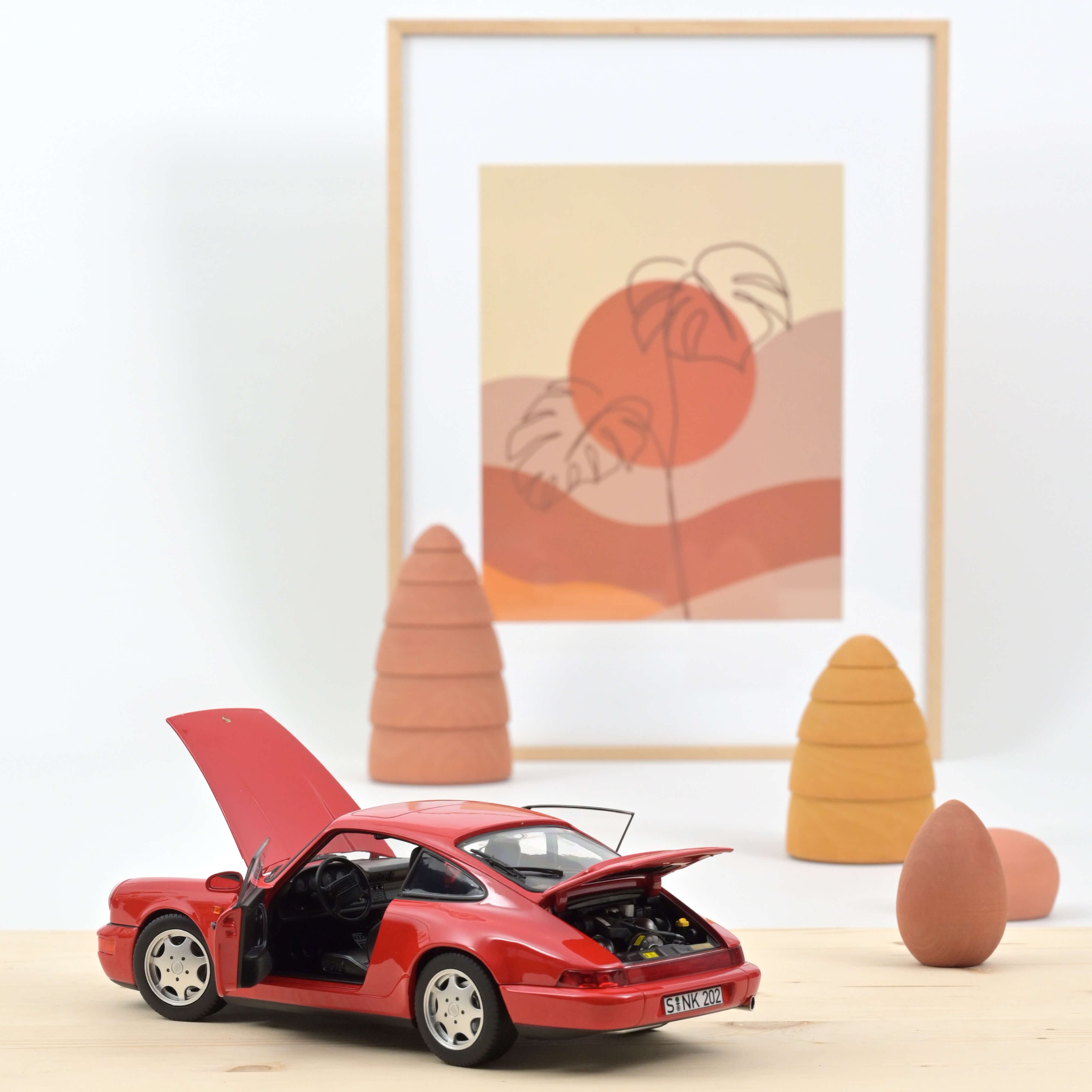 norev-porsche-911-carrera-2-1990-rossa-964-modellino-auto-1-18 image 2