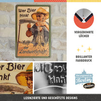 nostalgic-art-wer-bier-trinkt-hilft-der-landwirtschaft-targa-in-metallo-20-x-30- image 2