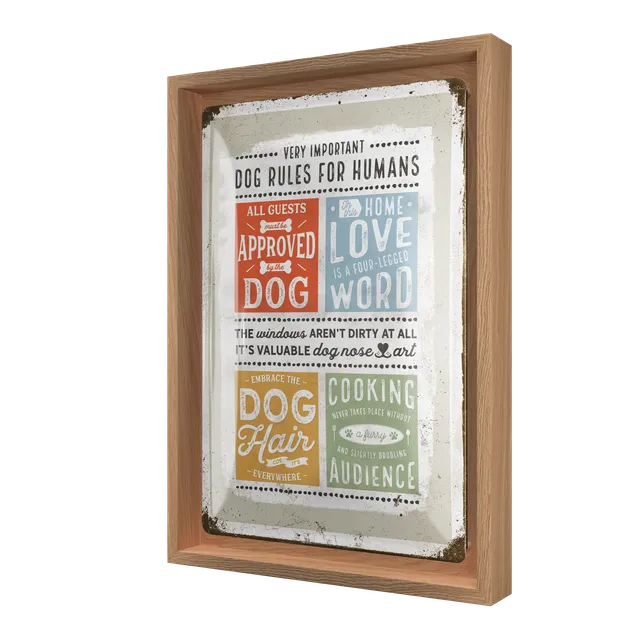 nostalgic-art-pfotenschild-dog-rules-cornice-n-frame-m-24x33-5-cm image 1