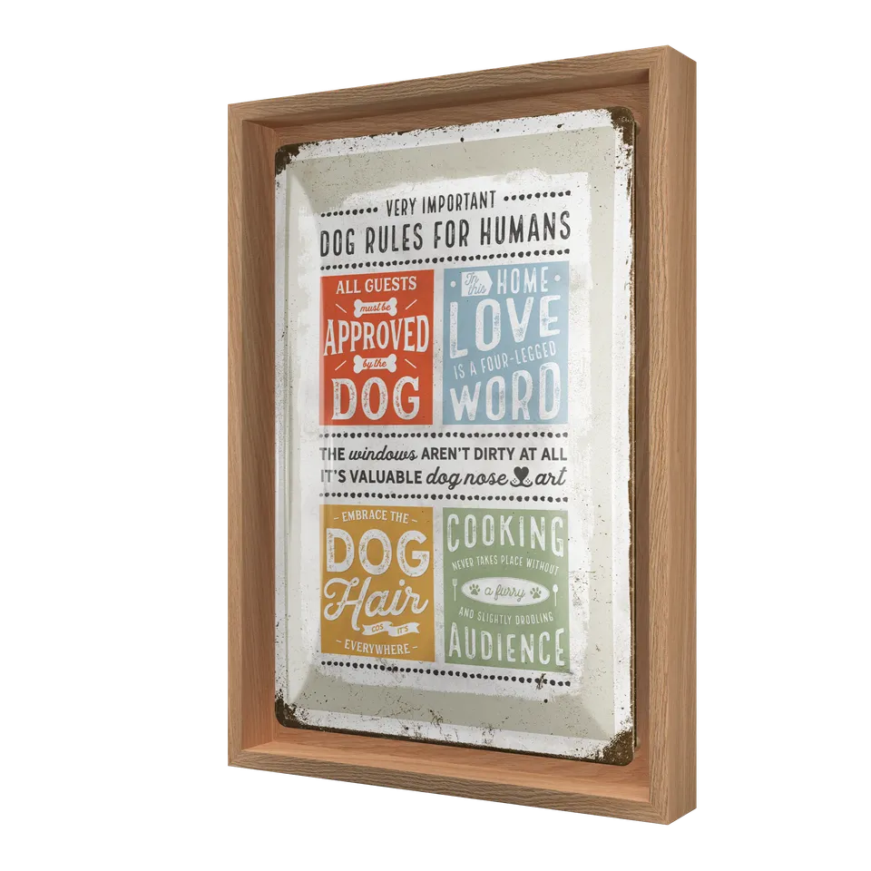 nostalgic-art-pfotenschild-dog-rules-cornice-n-frame-m-24x33-5-cm image 1