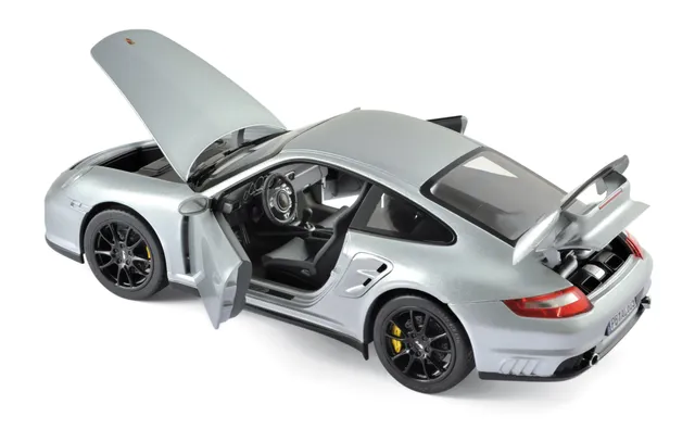 norev-porsche-911-gt2-2007-silver-con-cerchi-neri-automodello-1-18 image 1