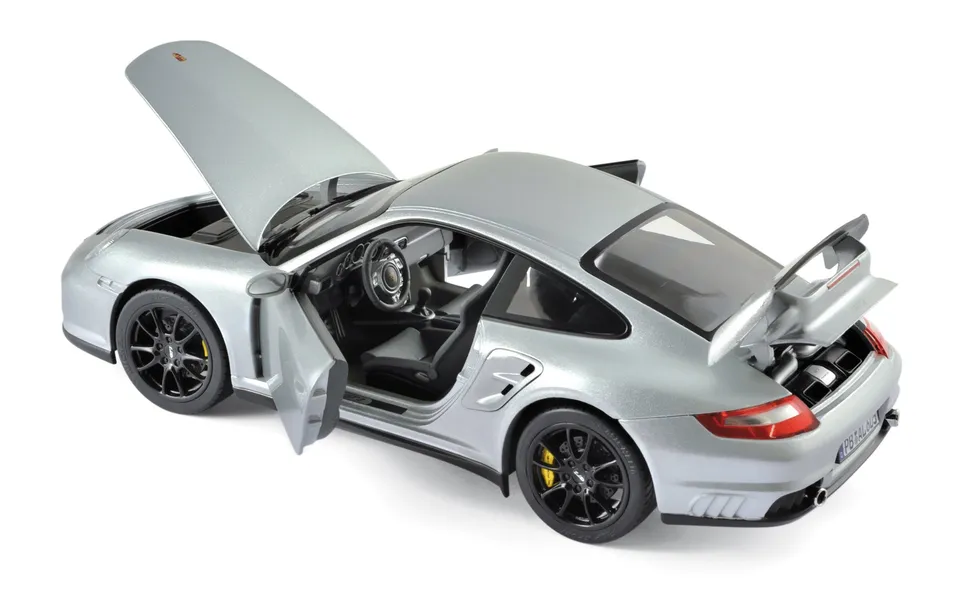 norev-porsche-911-gt2-2007-silver-con-cerchi-neri-automodello-1-18 image 1