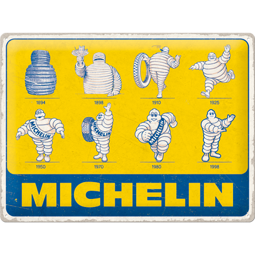 nostalgic-art-michelin-logo-evolution-targa-in-metallo-30x40-cm image 1
