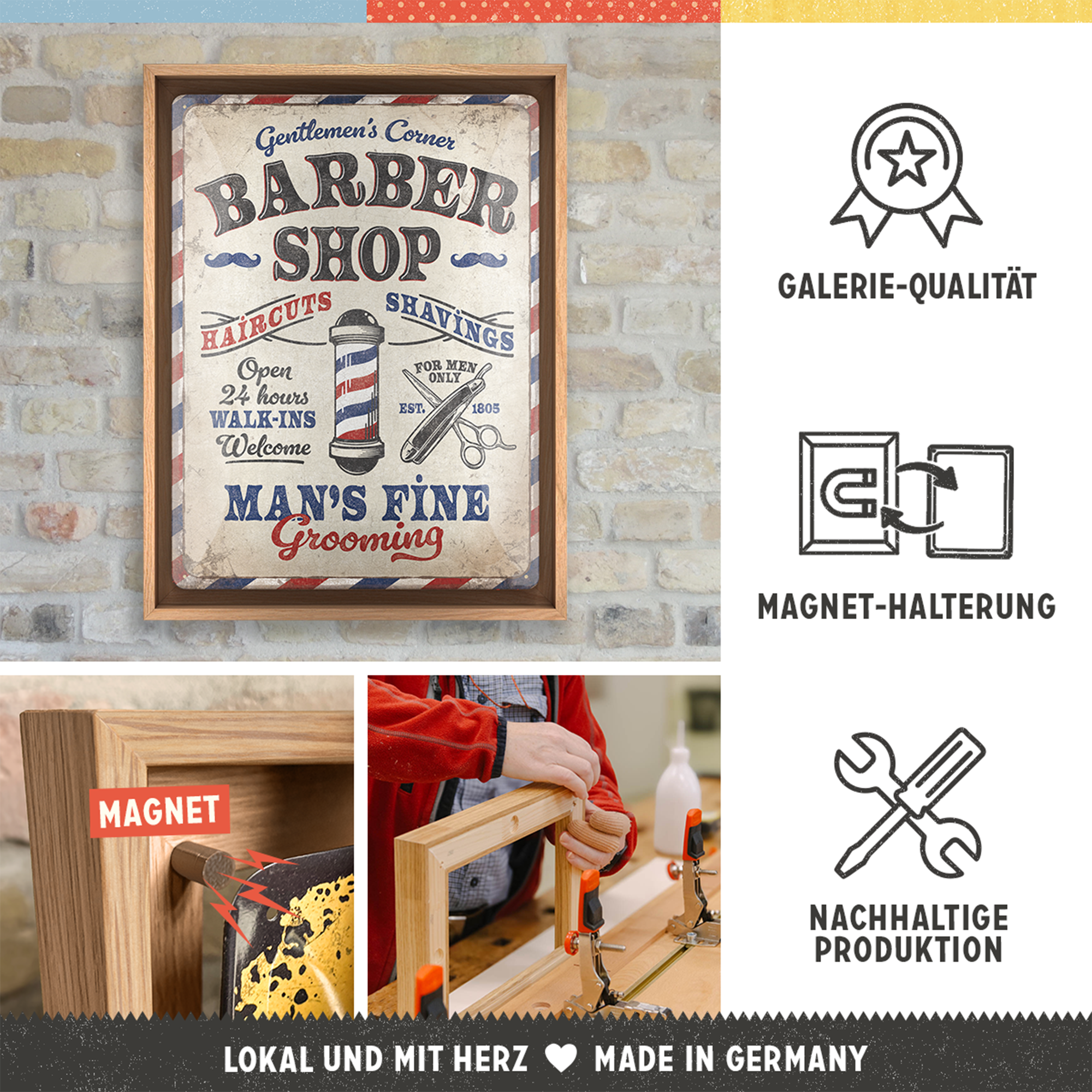 nostalgic-art-barber-shop-n-frame-l-edition-cornice-in-legno-33-5-x-44-cm image 3