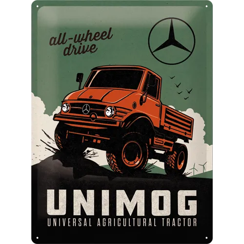 nostalgic-art-daimler-truck-unimog-targa-in-metallo-30x40-cm-2 image 1