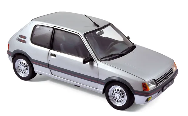 norev-peugeot-205-gti-1-6-1988-modellino-auto-1-18-grigio-futura image 1