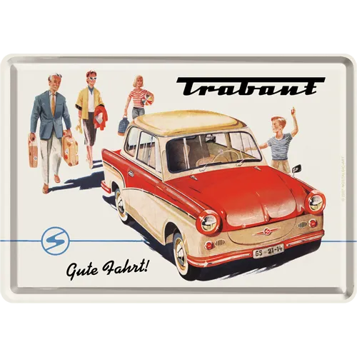 nostalgic-art-trabant-gute-fahrt-metal-card-in-metallo-10x14-cm image 1