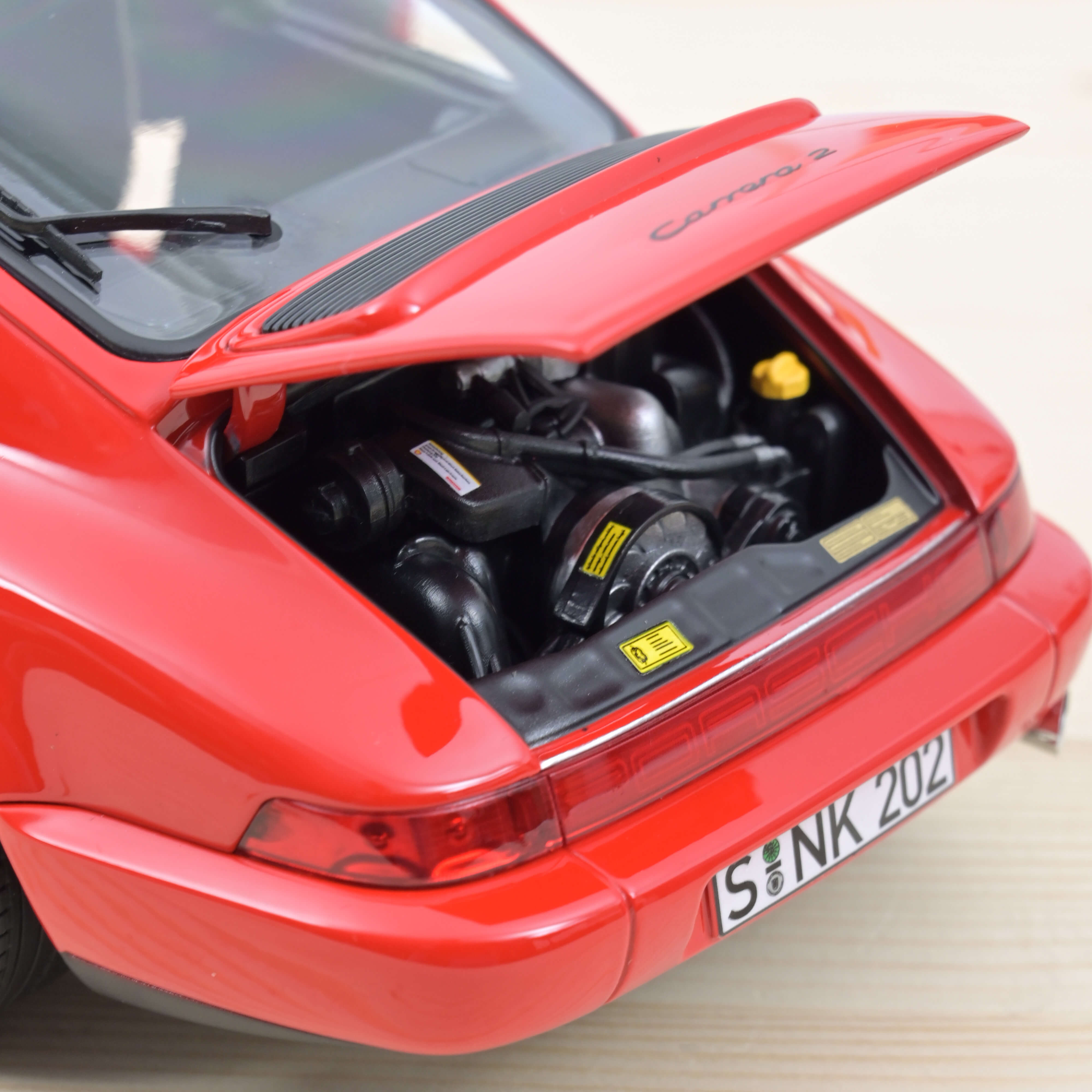 norev-porsche-911-carrera-2-1990-rossa-964-modellino-auto-1-18 image 3