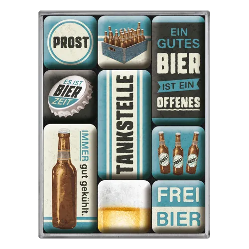nostalgic-art-tankstelle-bier-set-magneti-retro-7x9x2-cm image 1