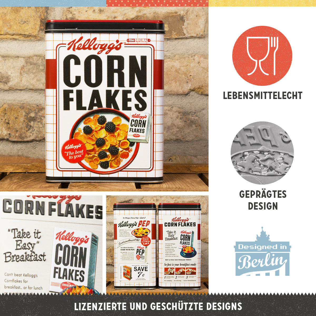 nostalgic-art-kellogg-s-corn-flakes-scatola-in-metallo-l-3-litri-10x14x20-cm image 2