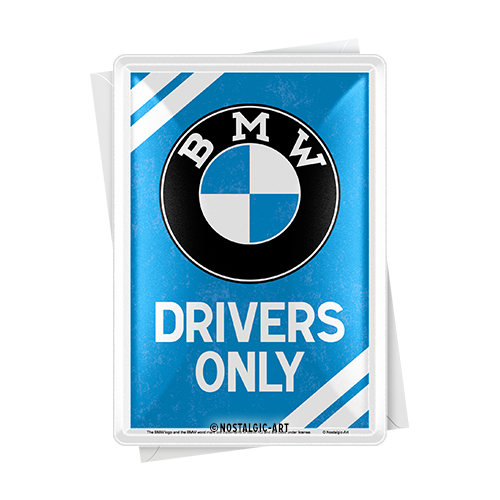 nostalgic-art-bmw-drivers-only-metal-card-in-metallo-10x14-cm image 2