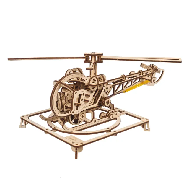 ugears-mini-helicopter-modello-meccanico-in-legno-da-costruire image 1
