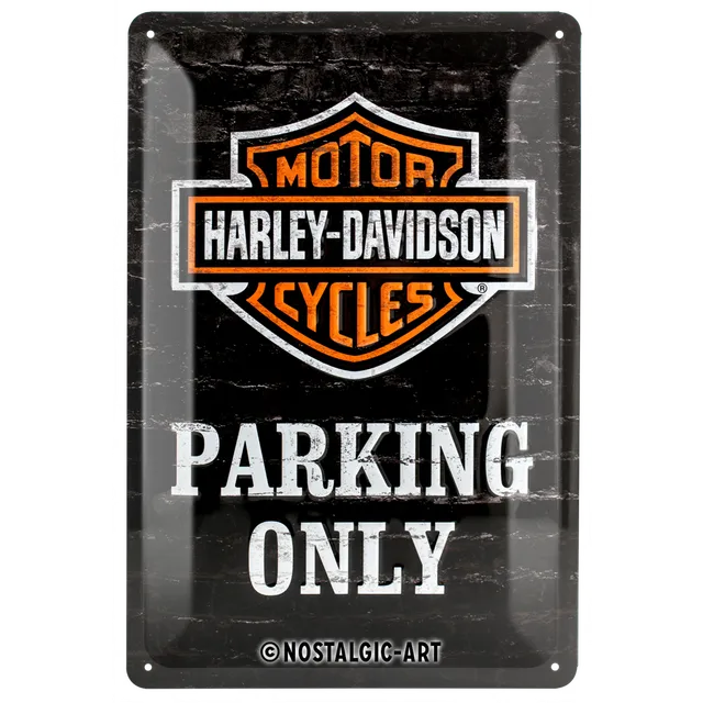nostalgic-art-harley-davidson-parking-only-targa-metallo-20x30-cm image 1