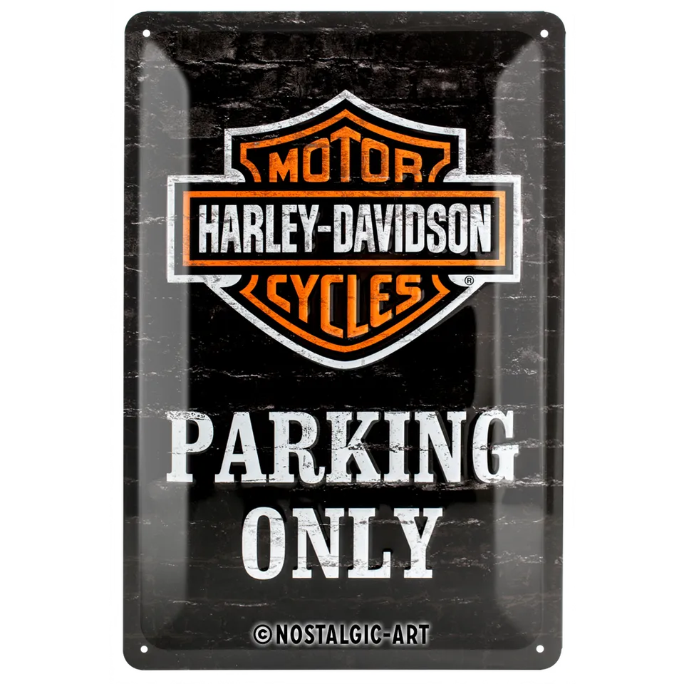 nostalgic-art-harley-davidson-parking-only-targa-metallo-20x30-cm image 1