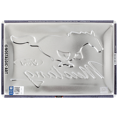 nostalgic-art-ford-mustang-horse-logo-black-targa-in-metallo-20x30-cm-2 image 3