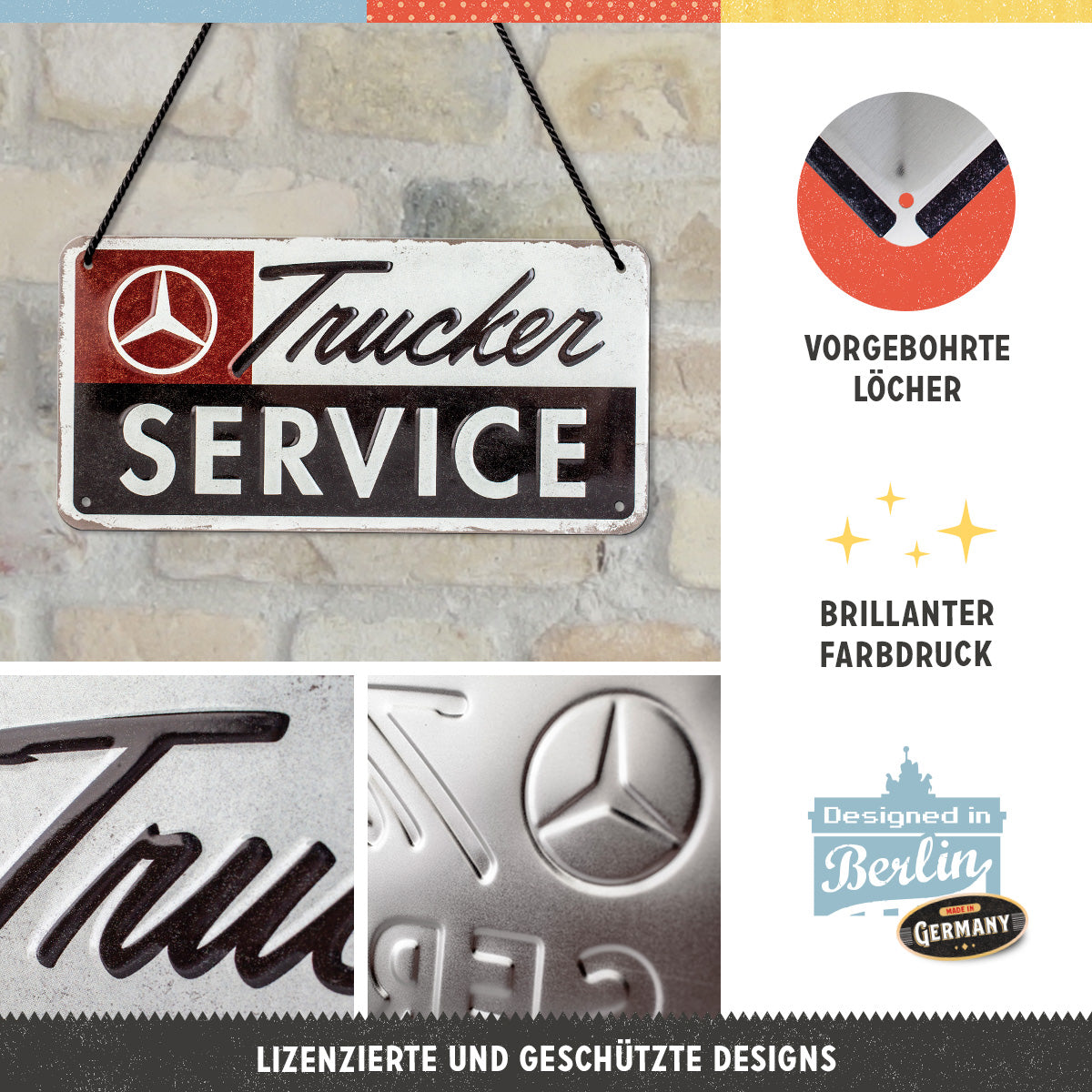 nostalgic-art-daimler-truck-trucker-service-targa-da-appendere-10x20-cm image 4