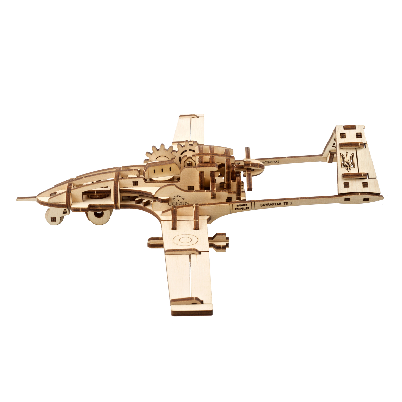 ugears-bayraktar-tb2-combat-drone-modello-in-legno-3d-da-assemblare image 2