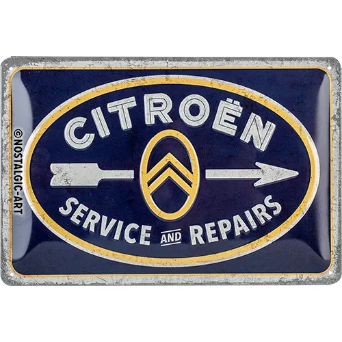 nostalgic-art-citroen-service-repairs-targa-metallo-20x30-cm image 1