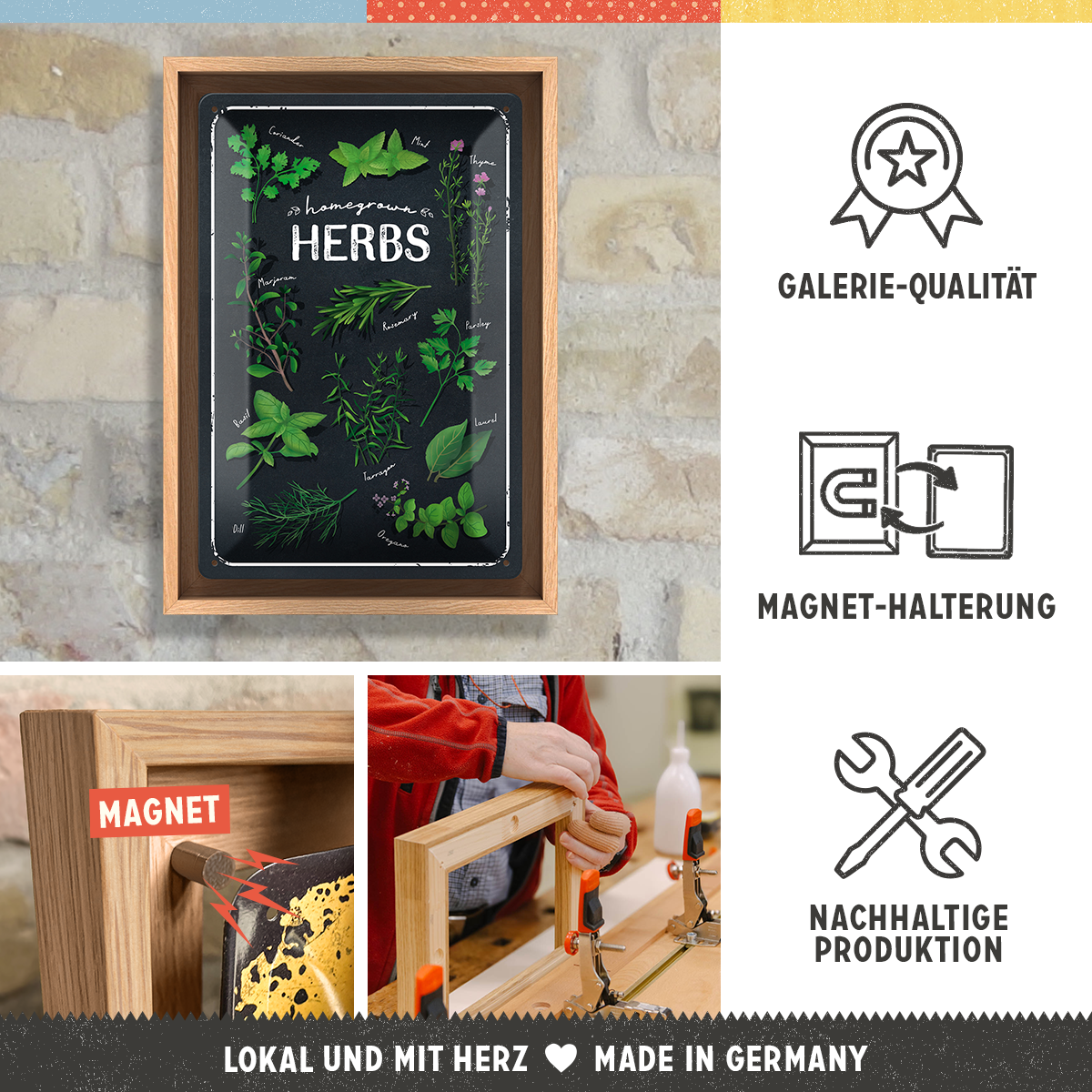 nostalgic-art-homegrown-herbs-special-edition-targa-metallo-con-cornice-n-frame- image 3