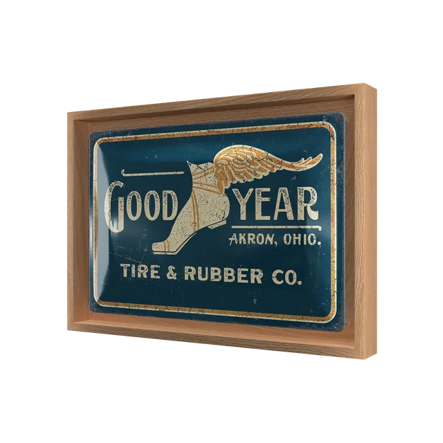 nostalgic-art-goodyear-wing-foot-logo-1901-cornice-n-frame-m-24x33-5-cm image 1