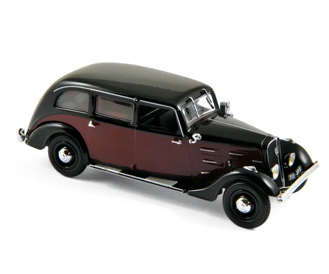 norev-peugeot-401-longue-taxi-1935-rosso-scuro-nero-1-43-modellino-d-epoca image 1