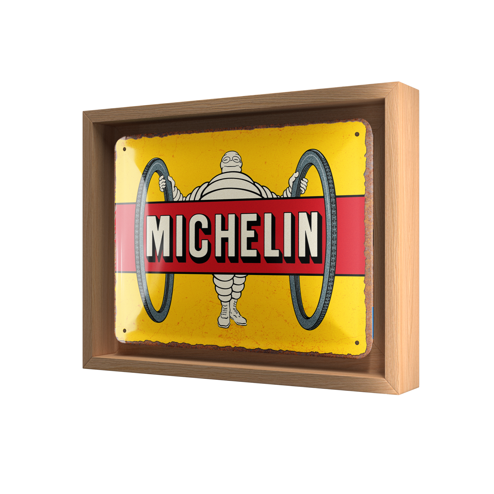 nostalgic-art-michelin-tyres-bibendum-yellow-targa-in-metallo-15x20-cm image 4