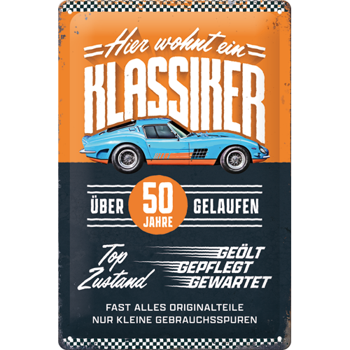 nostalgic-art-hier-wohnt-ein-klassiker-50-targa-in-metallo-20x30-cm-3 image 1