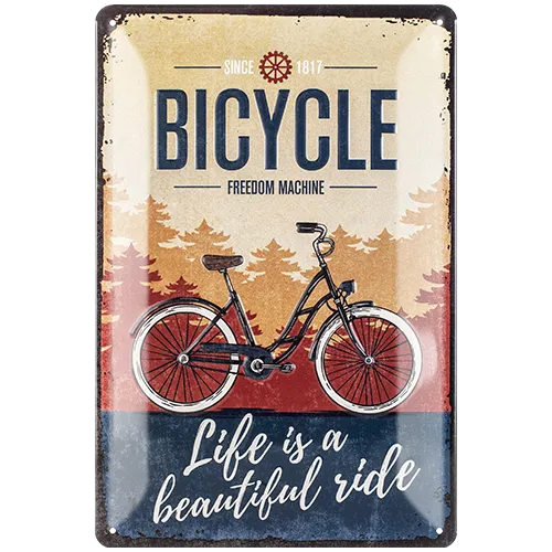 nostalgic-art-bicycle-beautiful-ride-targa-in-metallo-20x30-cm image 1