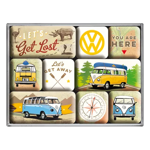 nostalgic-art-vw-bulli-let-s-get-lost-set-magneti-da-frigo image 1