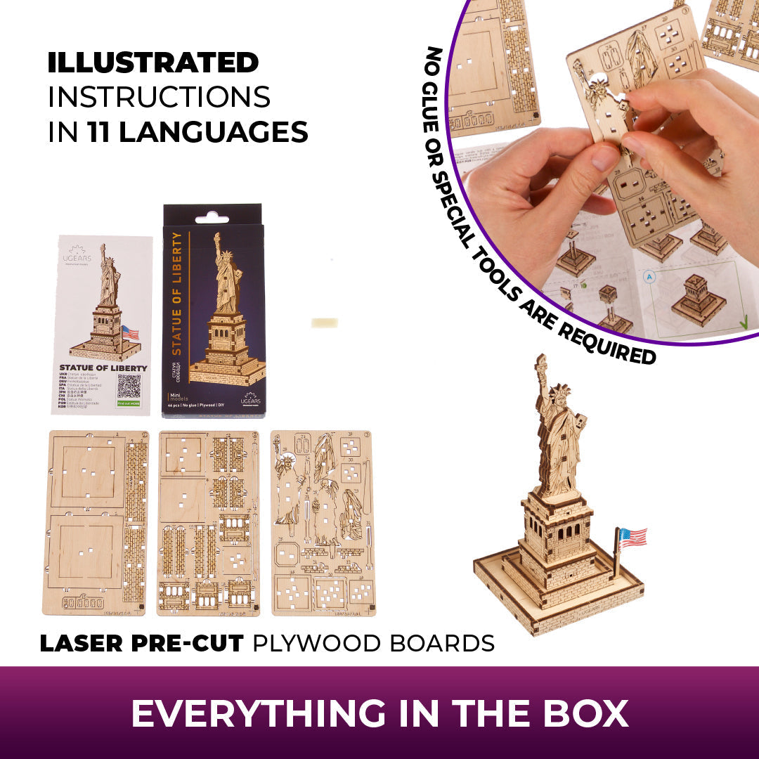 ugears-statua-della-libert-puzzle-3d-meccanico-in-legno image 6