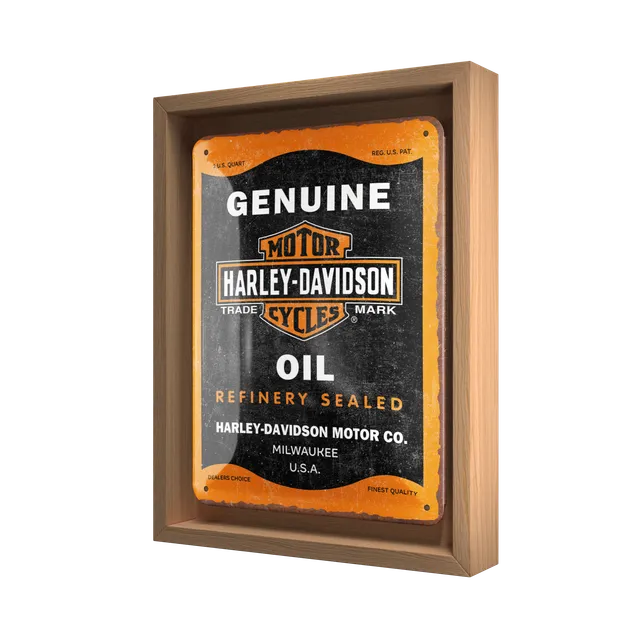 nostalgic-art-harley-davidson-genuine-oil-cornice-n-frame-s-18-5x24-cm image 1