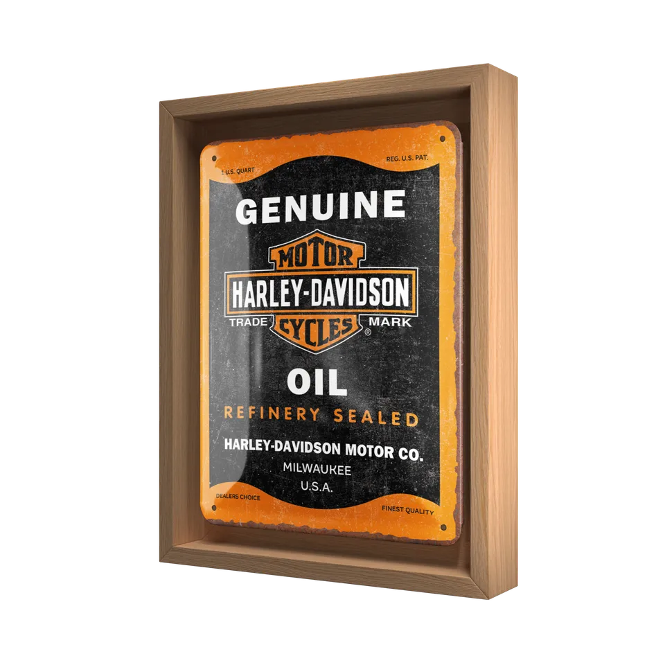 nostalgic-art-harley-davidson-genuine-oil-cornice-n-frame-s-18-5x24-cm image 1