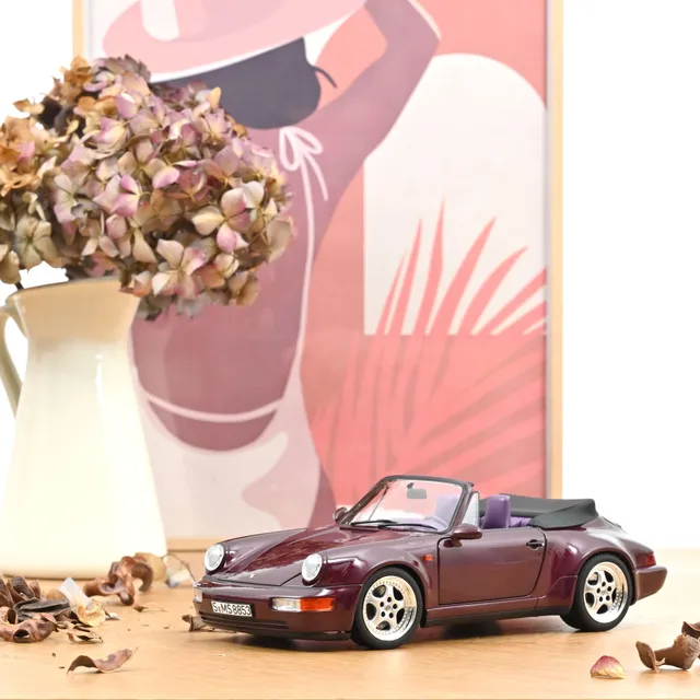 norev-porsche-911-turbo-look-cabriolet-1992-1-18-viola-ametista-metallizzato-200 image 1